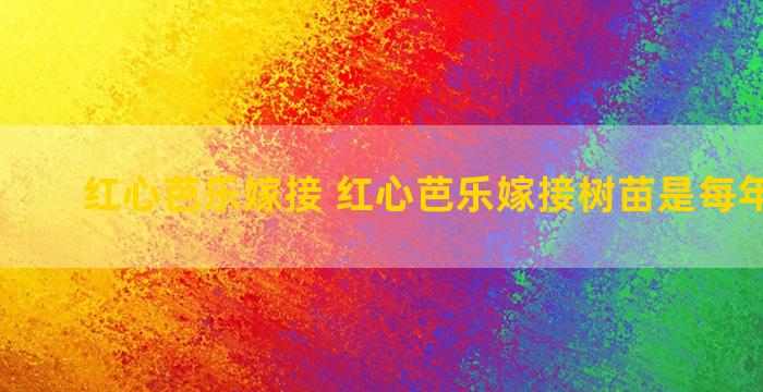 红心芭乐嫁接 红心芭乐嫁接树苗是每年几月份